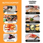 Bell+Howell Nutrichopper Multi-Purpose Food Chopper-PORTABLE & EASY STORAGE The size is 8.25 inches long including the handle and it is constructed with a quick-lock function that lets you store your Nutri Chopper in a drawer, safe and secure.