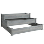 Outsunny 3-Tier Raised Garden Bed - 49" L x 49" W x 22" H - Grey-Large capacity to meet a variety of decorative needs 