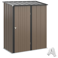 Outsunny Outdoor Storage Shed with Single Door - 5' x 3' - Brown-Large room can store garden tools, lawn care equipment, pool supplies, and more 