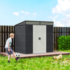 Outsunny 6.5' x 4' Outdoor Storage Shed with Foundation Kit-2 ventilation windows to keep inside dry and fresh, 2 clear window for good light transmission
