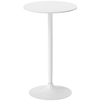 HOMCOM 40" Tall Round Bar Table - White-Modern design with sleek lines and smooth tabletop