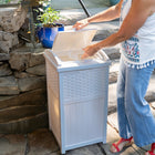 Suncast Wicker Trash Hideaway - White-Easy assembly, no tools required.