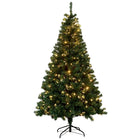 MotionGrey Artificial Christmas Tree - 6 ft Hinged Tree with Warm LED Lights - Green-Features 560 warm LED lights that create a cozy, festive glow-no need for additional string lights