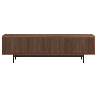 Hudson&Canal Whitman TV Stand for TV's up to 75" - Satin Walnut-A transitional design accommodates TVs up to 75" for your entertaining space