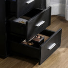 HOMCOM 57.1" Computer Desk with Drawers - Black-Colour: Black 
