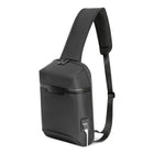 Champs Onyx Nylon Sling Bag - Black-Adjustable reversible strap