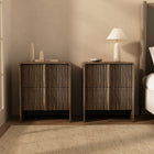 Manhattan Comfort Novara 22" Contemporary 2-Drawer Nightstand - Jacobean Walnut-9