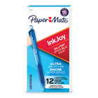 Paper Mate InkJoy 300RT Retractable Ballpoint Pens - 1.0mm - Blue - 12 Pack-The InkJoy writing system starts quickly without dragging, requires minimal pressure from your hand, and delivers crisp, clean lines every time