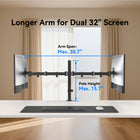 ShoppingAll Dual Monitor Mount Stand with Adjustable Arm for 13"-32" Monitors - Black-7