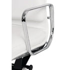 Plata Import Alark Office Chair Pu Leather Upholstery Low Back Metal Frame - White-Seat 20" W x 23 D; Back 20" H