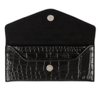 Gry Mattr Vegan Leather Wallet - Black Croc-Dimensions: 7.5" W × 3.25" H (19 cm × 8.3 cm)