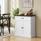 HOMCOM 31.5" L Sideboard Buffet Cabinet - White Wood Grain-A shelf with 3 height options lets you customize storage for kitchen appliances and essentials