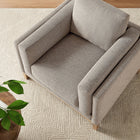 Modway Roscoe Fabric Armchair - Pewter-Low Profile Silhouette