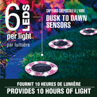 Bell+Howell Solar Outdoor Mosaic Decorative LED Pathway Disk Lights - Radiant Pink - 4 Pack-Quick & easy to setup - assembly and mounting - attach included stakes for stable ground mounting four corner stake helps prevent shifting during mowing or play
