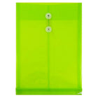 JAM Paper Plastic Envelopes - Button and String Tie Closure - Legal Open End - 9.75" W x 14.5" H - Lime Green - 12 Pack-Button & string tie closure keeps materials secure and the plastic material is long-lasting