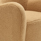 Modway Montrose Wingback Sherpa Swivel Accent Chair - Camel Walnut-8