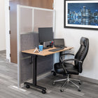 Luxor Modular Wall - 53" W x 70" H - Segmented Grey Frame, Frosted Acrylic, Cool Grey PET-Enhances light flow while reducing distractions