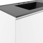 Modway Bryn 36" Wall-Mount Bathroom Vanity - White/Black-Assembly Required