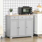 HOMCOM 39.8" L Sideboard Buffet Cabinet for Kitchen - Grey-Suitable for kitchen, living room, bathroom to store utensils, stationery, or towels