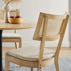 Modway Caledonia Fabric Upholstered Wood Dining Chair - Grey/Beige - 2 Pack-Includes Non-Marking Foot Caps