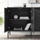 Modway Harper 59" Chevron Sideboard - Black-Non-Marking Foot Pads