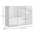 HOMCOM 41.75" L High Gloss Sideboard with 2 Drawers and 3 Doors - White-2 adjustable shelf within the left cabinet for different needs 