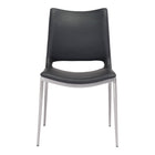 Zuo Ace Dining Chair - Black/Silver - Set of 2-Plush and durable faux leather fabric
