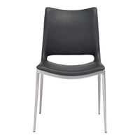 Zuo Ace Dining Chair - Black/Silver - Set of 2-Plush and durable faux leather fabric