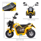 Aosom 6V Kids Electric Ride-On Motorcycle - Yellow-Small and cute shape 