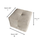 Exform Lilith Cube - Stool, Ottoman, Side Table - Grey Chenille-Ideal For: Homes, condos, apartments, offices, hotels, lounges, commercial spaces