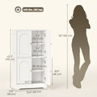 HOMCOM 43" H Modern 4-Tier Kitchen Pantry Cabinet - White-Made of robust melamine faced particle board 