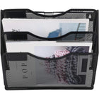 ShoppingAll Metal Mesh Wall Mounted File Holder Oganizer Rack with 3 Compartments-Durable & Sleek Construction: Crafted from sturdy mesh metal with a powder-coated finish for long-lasting use and a modern look