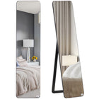 HOMCOM Rectangular Full Body Mirror - 14.6" W x 61.4" H - Black-Full-sized mirror to show your whole look 