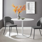 Modway Amuse 40" Dining Table - White-Chip-Resistant Metal Pedestal Base