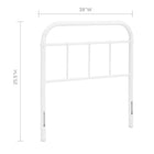 Modway Serena Twin Steel Headboard - White-Powder Coated Steel Frame