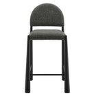 Modway Hayley Upholstered Fabric Counter Stool - Black Anthracite-Fully Assembled