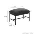 Modway Raya Outdoor Patio Boucle Ottoman - Charcoal-All-Weather Nubby Boucle Fabric Cushion