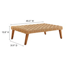 Modway Thames Outdoor Patio Wicker Outdoor Patio Rattan Coffee Table - Natural-Powder-coated Aluminum Frame
