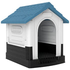 PawHut 22.4" W Outdoor Dog House with Windows for Miniature Dogs - Blue-Water-resistant surface, with a slanted roof for shelter against rain 