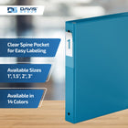 Davis Group Premium Economy Binder - Round Ring - 1" - Turquoise Blue - 6 Pack-Round Ring, Non-Locking
