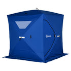 Outsunny 2-4 Person Pop-up Ice Fishing Tent Portable Ice Fishing Shelter with Windproof Windows - Blue-Enough space for up to 4 persons     