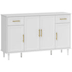 HOMCOM 55.1" L Sideboard Buffet Cabinet with Soft-Close Doors - White-55.1" (140  cm) wide top, great for decor display or coffee prep