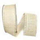 JAM Paper Burlap Ribbon - 2 1/2" W x 25 yd. - Ivory-Colour: Ivory