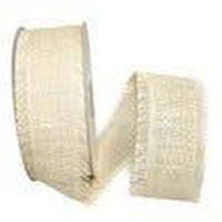 JAM Paper Burlap Ribbon - 2 1/2" W x 25 yd. - Ivory-Colour: Ivory