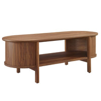 Modway Cadence Coffee Table - Walnut-Oval Coffee Table