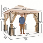 Outsunny 10 ft W x 10 ft L Patio Gazebo - Outdoor Garden Canopy for Events Party-Woven mesh screen with easy attached Velcro fasteners keep insects away and add more privacy