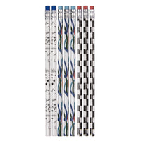 Pep Rally #2 HB Pencils Set - Pattern Power - 8 Pack-8-pack of HB No.2 pencils with vibrant patterns