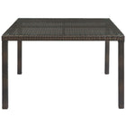Modway Conduit 47" Outdoor Patio Wicker Rattan Dining Table - Brown-Tempered Glass Table Top