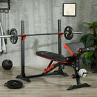 Soozier Weight Bench with Incline Bench Press Rack for Full Body Workout-Backrest adjustable in 5 levels, offering flat or inclined bench positions 