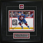 Nathan Mackinnon Pin & Plate Colorado Avalanche - Framed Print - 18" x 18"-Premium virtual frames